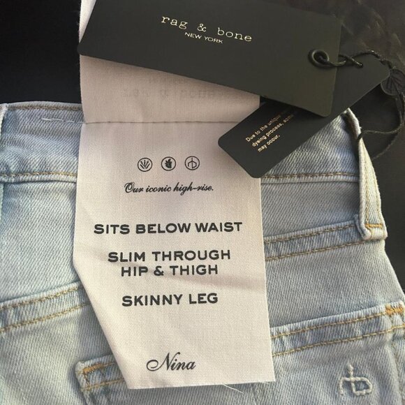 rag & bone Nina High Waist Skinny Jeans in Paeonia Size 23 NWT $255 - Picture 5 of 8